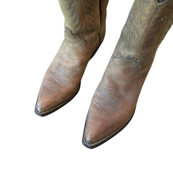 Justin Western Cowboy Boots‎ Brown Leather 7.5 C USA
